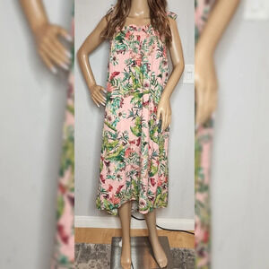 H&M cotton floral midi dress